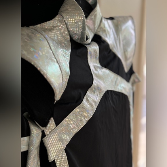 👽WEISSMAN Dance Costume Space Halloween Cosmic Future Metallic One Piece - Picture 4 of 6